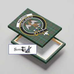 ScotsTee Shop Scottish Ralston USA Clan Crest Tartan Framed Canvas Print Wall Art