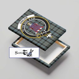 ScotsTee Shop Scottish Ogilvie (Ogilvy) Hunting Clan Crest Tartan Framed Canvas Print Wall Art
