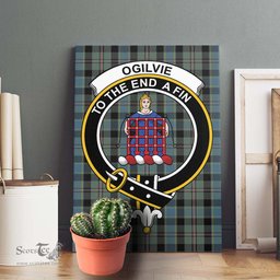 ScotsTee Shop Scottish Ogilvie (Ogilvy) Hunting Clan Crest Tartan Framed Canvas Print Wall Art