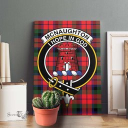 ScotsTee Shop Scottish McNaughton Modern Clan Crest Tartan Framed Canvas Print Wall Art