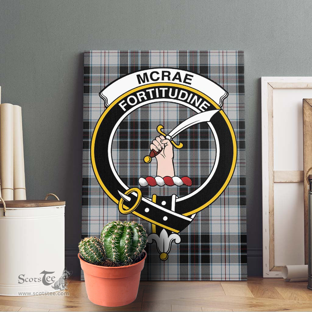 ScotsTee Shop Scottish McRae Dress Clan Crest Tartan Framed Canvas Print Wall Art