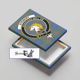 ScotsTee Shop Scottish Stewart of Appin Hunting Ancient Clan Crest Tartan Framed Canvas Print Wall Art
