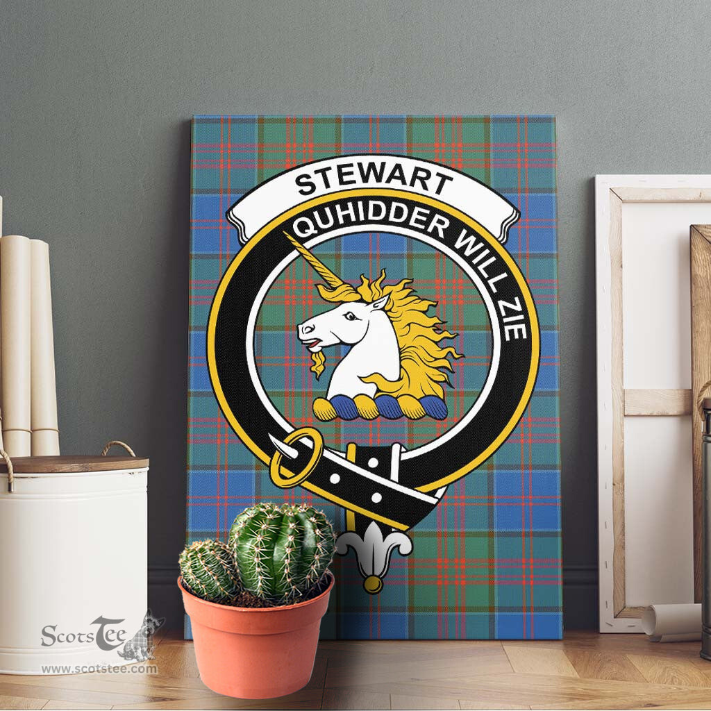 ScotsTee Shop Scottish Stewart of Appin Hunting Ancient Clan Crest Tartan Framed Canvas Print Wall Art