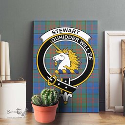 ScotsTee Shop Scottish Stewart of Appin Hunting Ancient Clan Crest Tartan Framed Canvas Print Wall Art