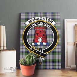 ScotsTee Shop Scottish Mcnaghten Dress Clan Crest Tartan Framed Canvas Print Wall Art
