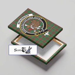 ScotsTee Shop Scottish McKinnon Hunting Modern Clan Crest Tartan Framed Canvas Print Wall Art