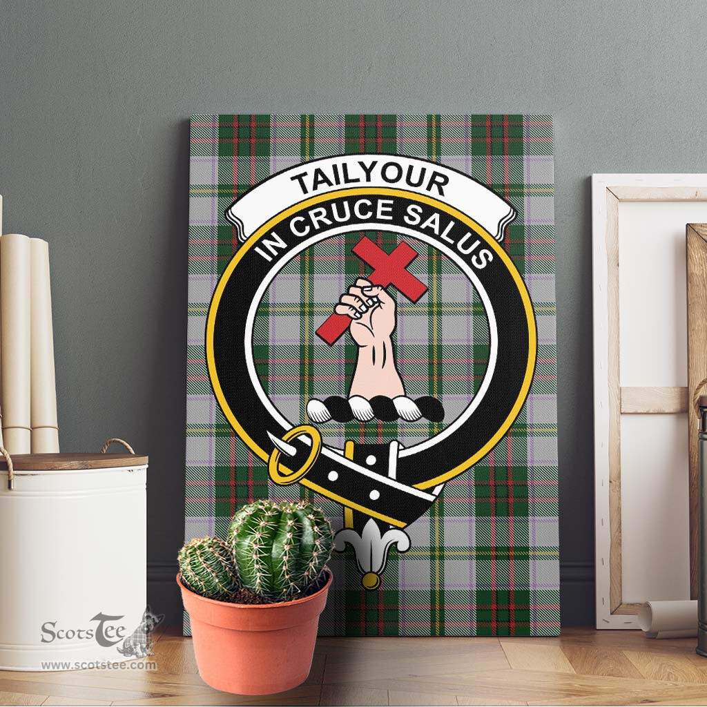 ScotsTee Shop Scottish Tailylour Dress Clan Crest Tartan Framed Canvas Print Wall Art