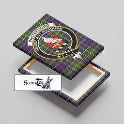 ScotsTee Shop Scottish Whitefoord Modern Clan Crest Tartan Framed Canvas Print Wall Art