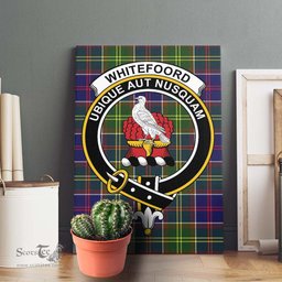 ScotsTee Shop Scottish Whitefoord Modern Clan Crest Tartan Framed Canvas Print Wall Art