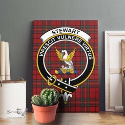 ScotsTee Shop Scottish Stewart of Galloway Clan Crest Tartan Framed Canvas Print Wall Art