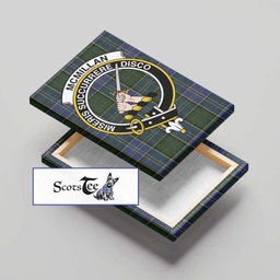 ScotsTee Shop Scottish McMillan Hunting Clan Crest Tartan Framed Canvas Print Wall Art