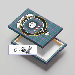 ScotsTee Shop Scottish Pitcairn Hunting Clan Crest Tartan Framed Canvas Print Wall Art