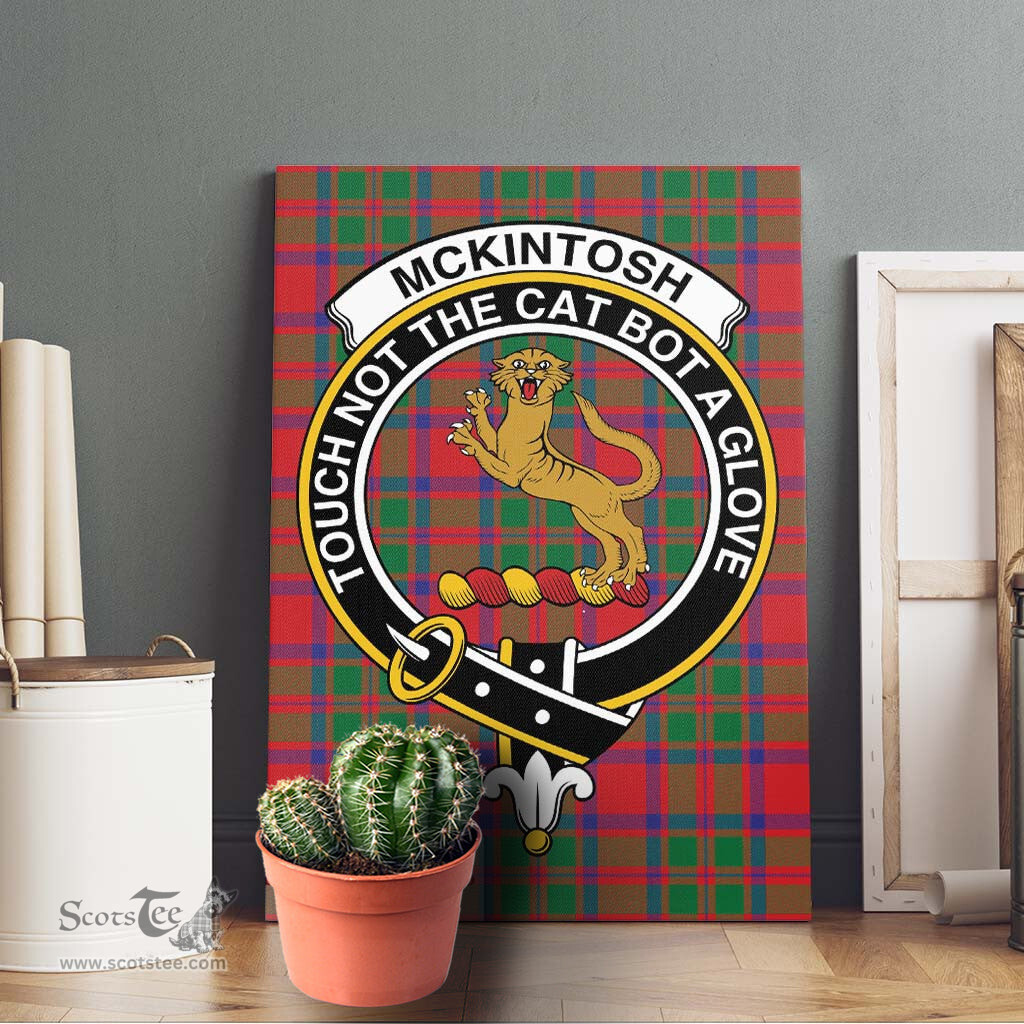 ScotsTee Shop Scottish McKintosh Modern Clan Crest Tartan Framed Canvas Print Wall Art