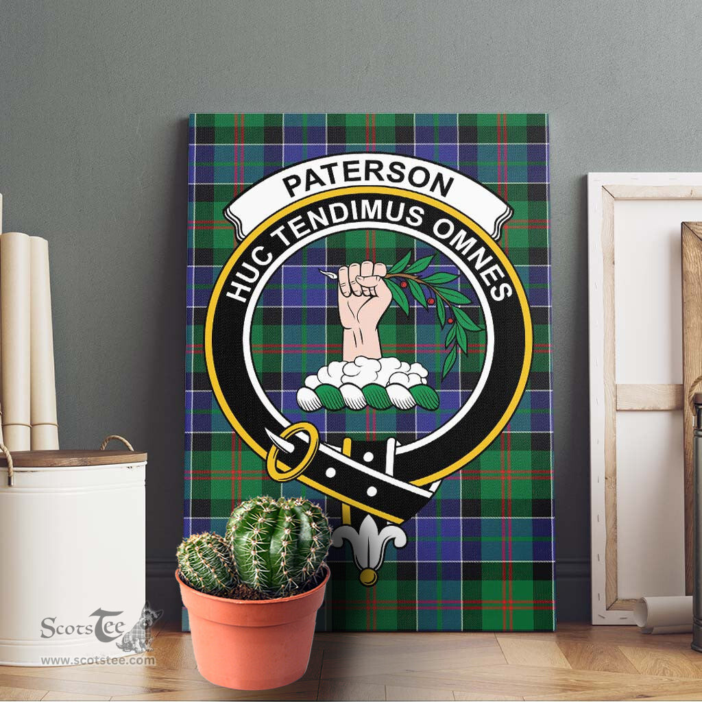 ScotsTee Shop Scottish Paterson Clan Crest Tartan Framed Canvas Print Wall Art