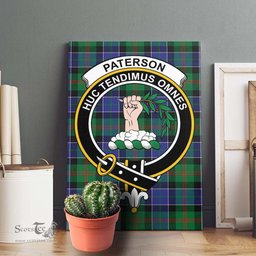 ScotsTee Shop Scottish Paterson Clan Crest Tartan Framed Canvas Print Wall Art