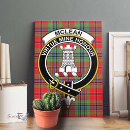 ScotsTee Shop Scottish McLean of Duart Modern Clan Crest Tartan Framed Canvas Print Wall Art