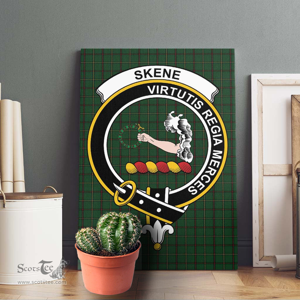 ScotsTee Shop Scottish Skene or Tribe of Mar Clan Crest Tartan Framed Canvas Print Wall Art