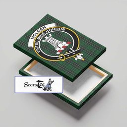 ScotsTee Shop Scottish McLean of Duart Hunting Clan Crest Tartan Framed Canvas Print Wall Art