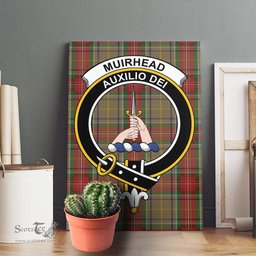 ScotsTee Shop Scottish Muirhead Old Clan Crest Tartan Framed Canvas Print Wall Art