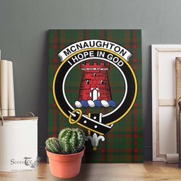 ScotsTee Shop Scottish McNaughton Hunting Clan Crest Tartan Framed Canvas Print Wall Art