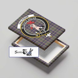 ScotsTee Shop Scottish Tailylour Weathered Clan Crest Tartan Framed Canvas Print Wall Art