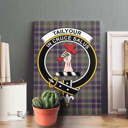 ScotsTee Shop Scottish Tailylour Weathered Clan Crest Tartan Framed Canvas Print Wall Art