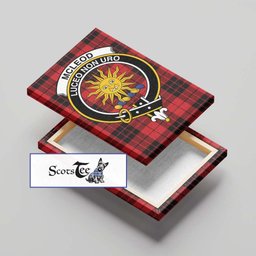 ScotsTee Shop Scottish McLeod of Raasay Clan Crest Tartan Framed Canvas Print Wall Art