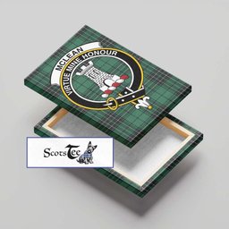 ScotsTee Shop Scottish McLean Hunting Ancient Clan Crest Tartan Framed Canvas Print Wall Art