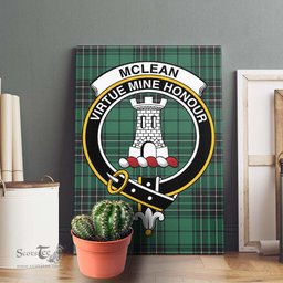 ScotsTee Shop Scottish McLean Hunting Ancient Clan Crest Tartan Framed Canvas Print Wall Art