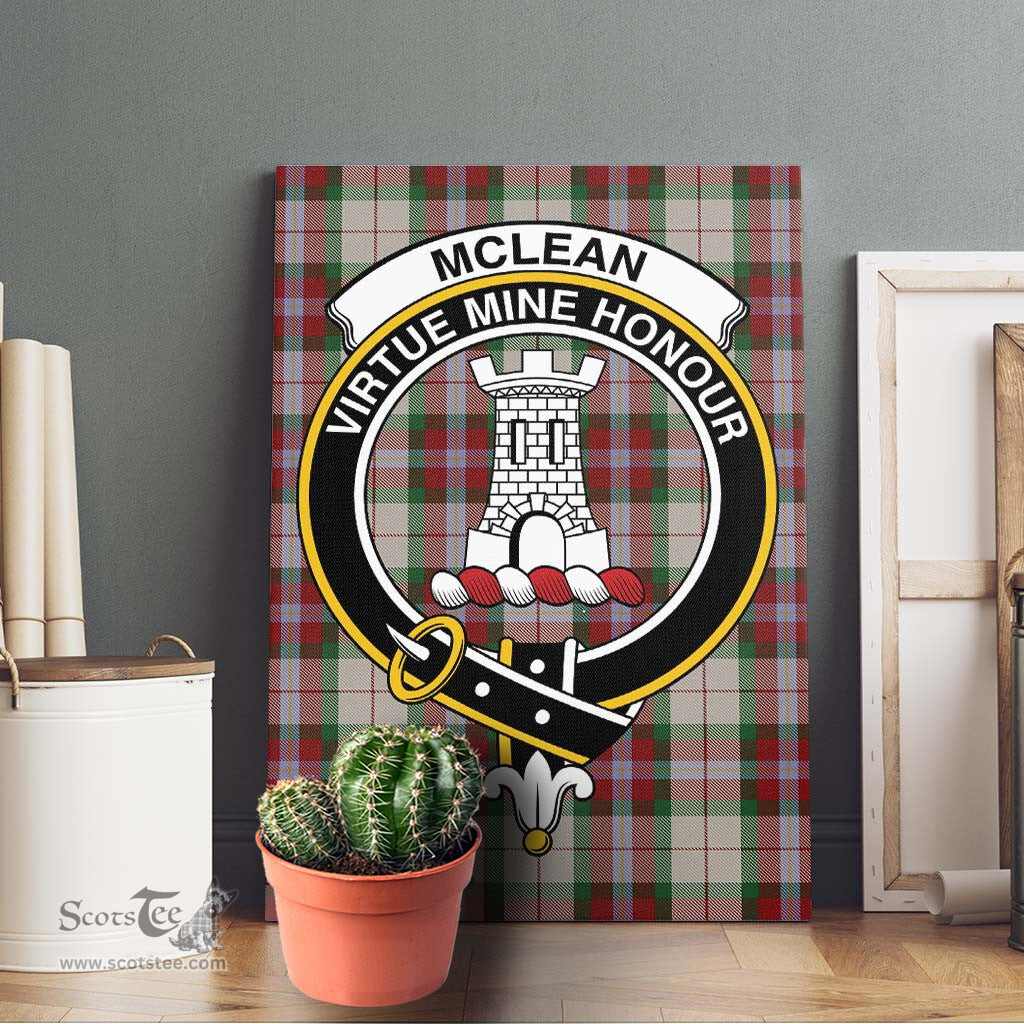 ScotsTee Shop Scottish McLean Dress Clan Crest Tartan Framed Canvas Print Wall Art