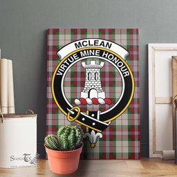 ScotsTee Shop Scottish McLean Dress Clan Crest Tartan Framed Canvas Print Wall Art