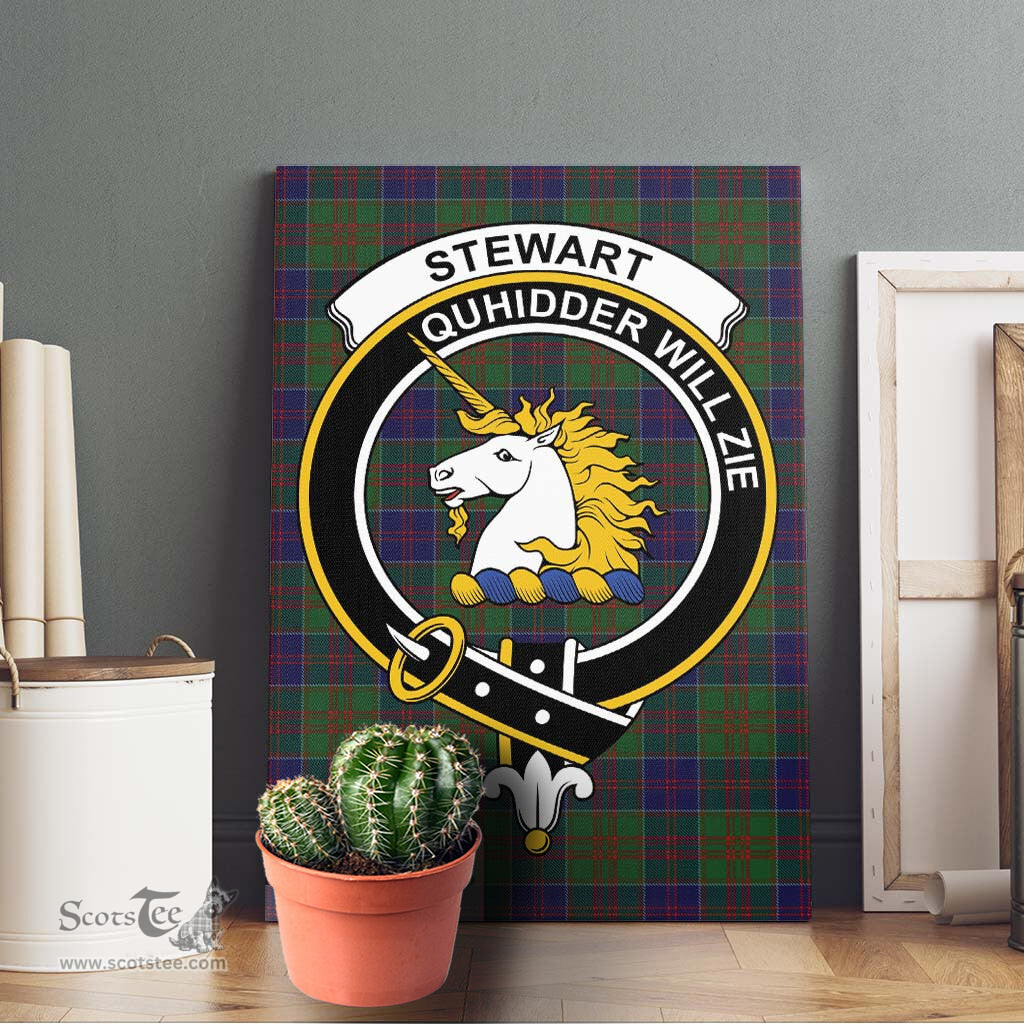 ScotsTee Shop Scottish Stewart of Appin Hunting Clan Crest Tartan Framed Canvas Print Wall Art