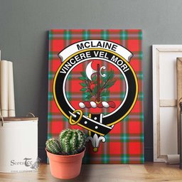 ScotsTee Shop Scottish McLaine of Loch Buie Clan Crest Tartan Framed Canvas Print Wall Art