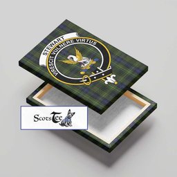ScotsTee Shop Scottish Stewart Hunting Clan Crest Tartan Framed Canvas Print Wall Art