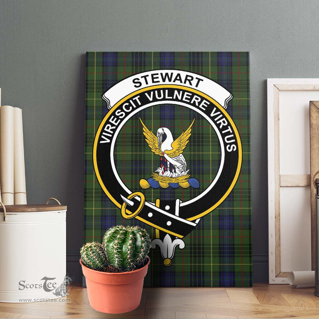 ScotsTee Shop Scottish Stewart Hunting Clan Crest Tartan Framed Canvas Print Wall Art