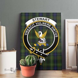 ScotsTee Shop Scottish Stewart Hunting Clan Crest Tartan Framed Canvas Print Wall Art