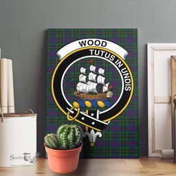 ScotsTee Shop Scottish Wood Clan Crest Tartan Framed Canvas Print Wall Art