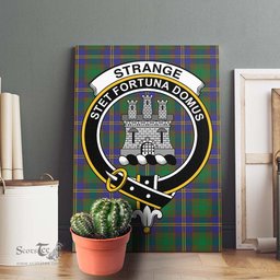 ScotsTee Shop Scottish Strange of Balkaskie Clan Crest Tartan Framed Canvas Print Wall Art