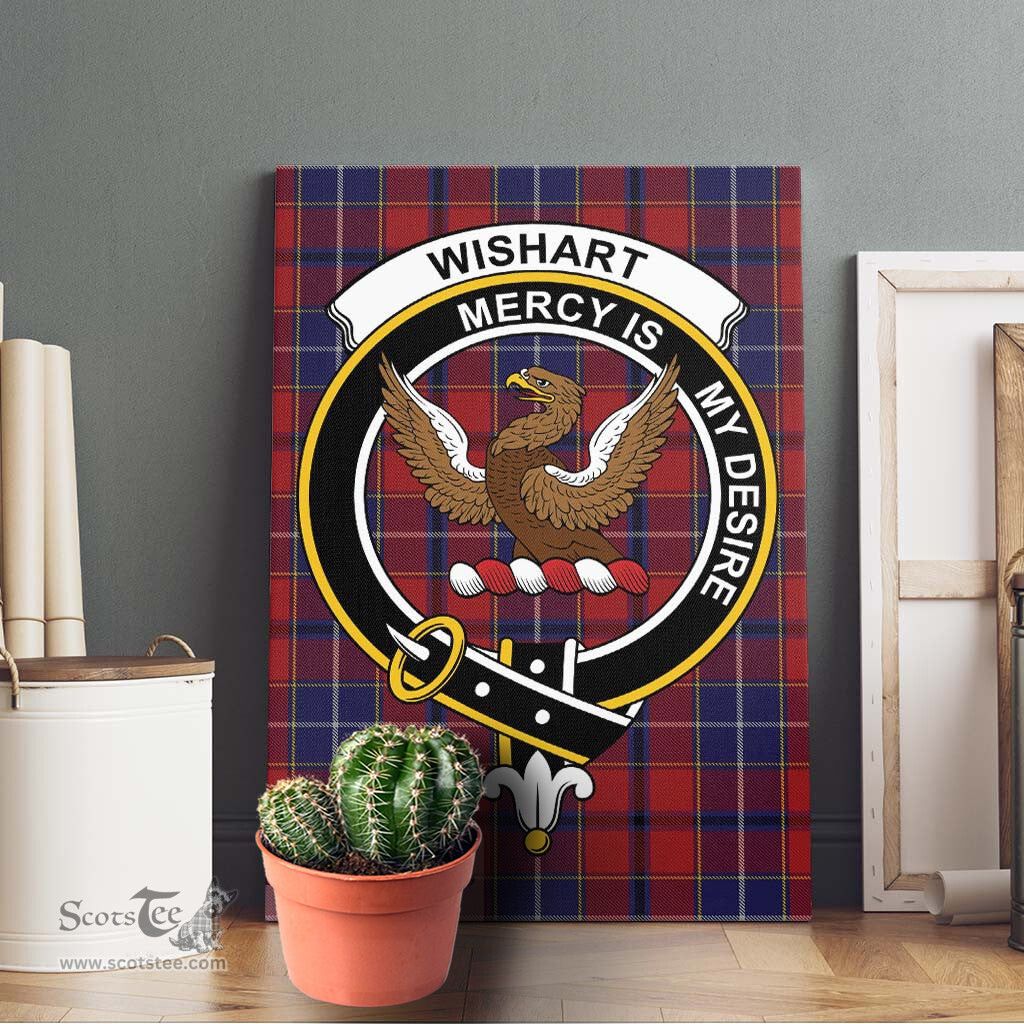 ScotsTee Shop Scottish Wishart Dress Clan Crest Tartan Framed Canvas Print Wall Art