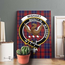 ScotsTee Shop Scottish Wishart Dress Clan Crest Tartan Framed Canvas Print Wall Art