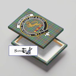 ScotsTee Shop Scottish McKintosh Hunting Ancient Clan Crest Tartan Framed Canvas Print Wall Art