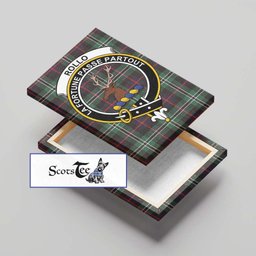 ScotsTee Shop Scottish Rollo Hunting Clan Crest Tartan Framed Canvas Print Wall Art