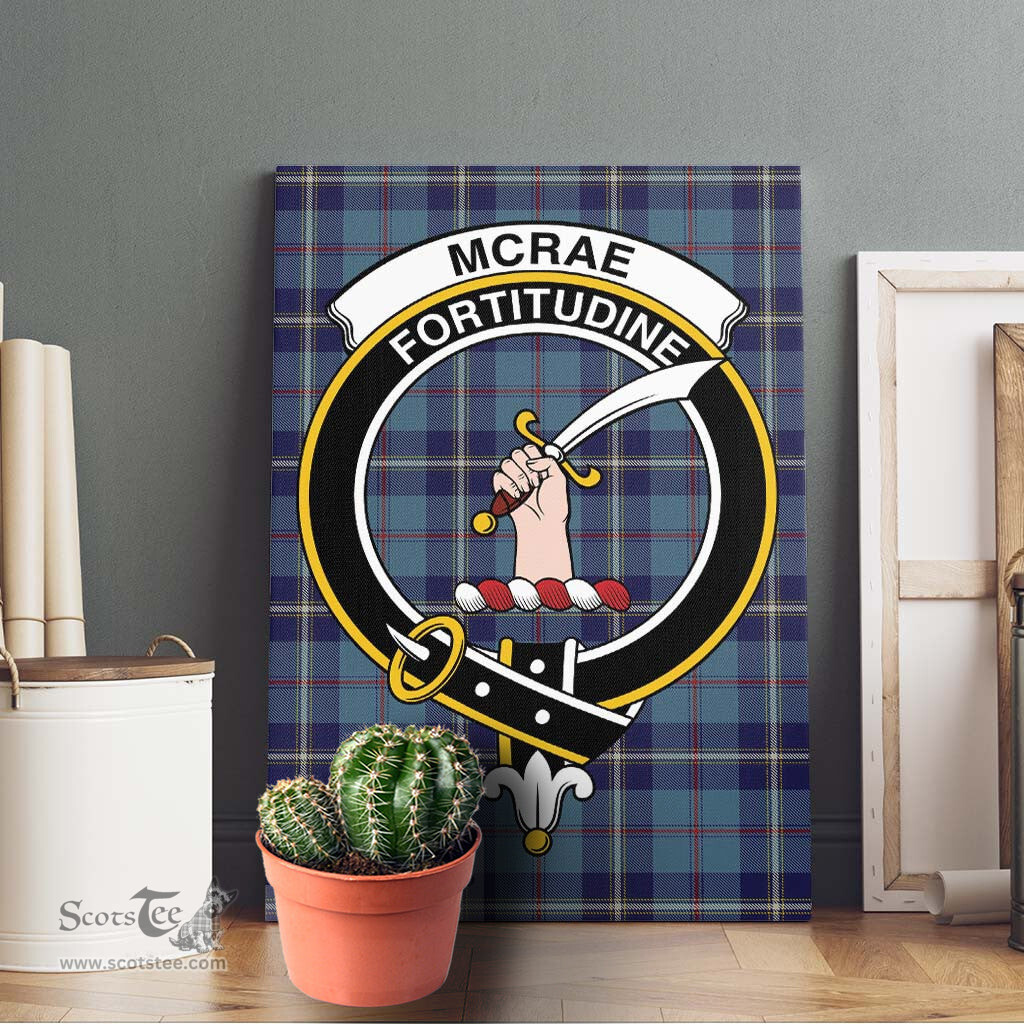 ScotsTee Shop Scottish McRae of America Clan Crest Tartan Framed Canvas Print Wall Art