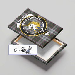 ScotsTee Shop Scottish Stewart of Appin Dress Clan Crest Tartan Framed Canvas Print Wall Art