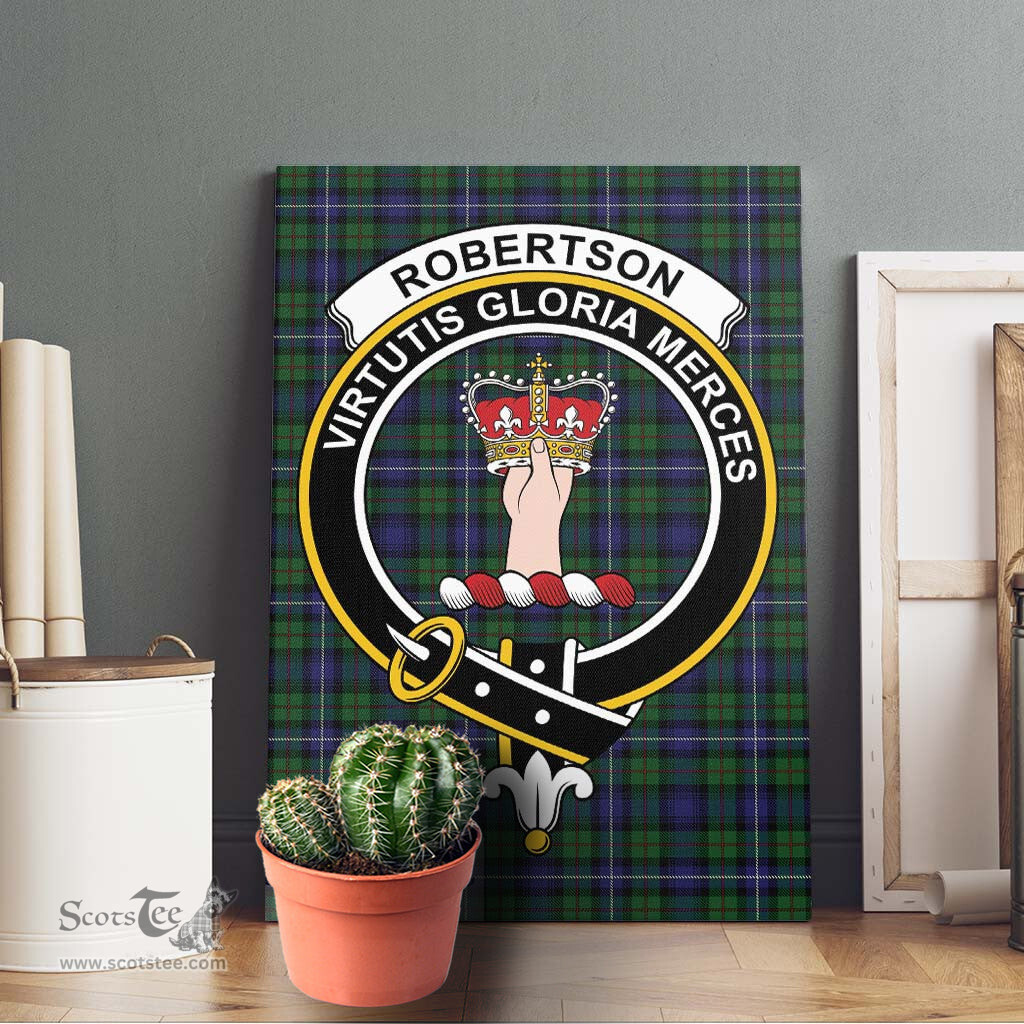ScotsTee Shop Scottish Robertson Hunting Clan Crest Tartan Framed Canvas Print Wall Art