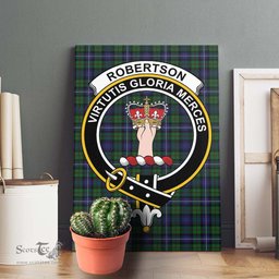 ScotsTee Shop Scottish Robertson Hunting Clan Crest Tartan Framed Canvas Print Wall Art