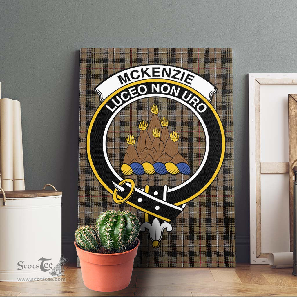 ScotsTee Shop Scottish Mckenzie Hunting Clan Crest Tartan Framed Canvas Print Wall Art