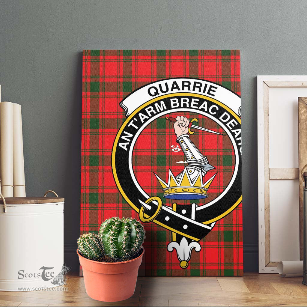 ScotsTee Shop Scottish Quarrie Modern Clan Crest Tartan Framed Canvas Print Wall Art
