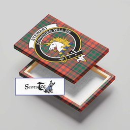 ScotsTee Shop Scottish Stewart of Appin Ancient Clan Crest Tartan Framed Canvas Print Wall Art