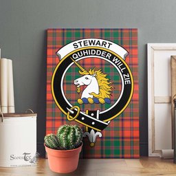 ScotsTee Shop Scottish Stewart of Appin Ancient Clan Crest Tartan Framed Canvas Print Wall Art